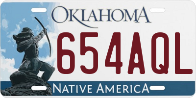 OK license plate 654AQL