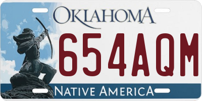 OK license plate 654AQM