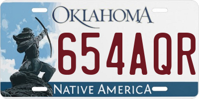 OK license plate 654AQR