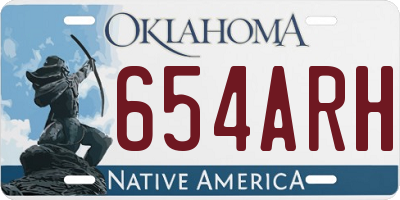 OK license plate 654ARH