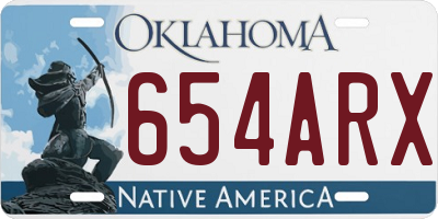OK license plate 654ARX