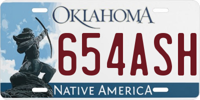 OK license plate 654ASH