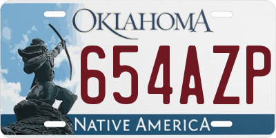 OK license plate 654AZP