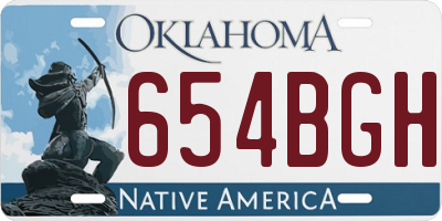 OK license plate 654BGH