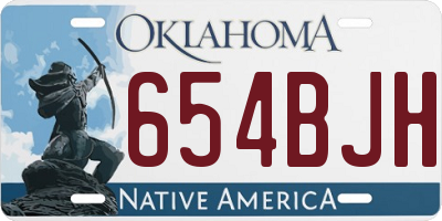 OK license plate 654BJH