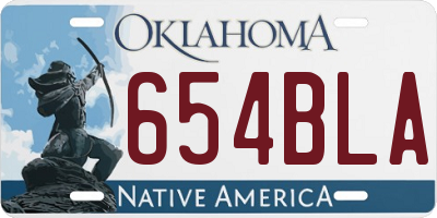 OK license plate 654BLA