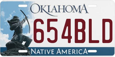 OK license plate 654BLD
