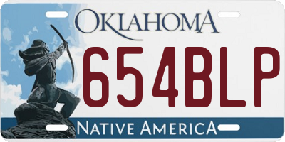 OK license plate 654BLP