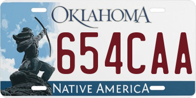 OK license plate 654CAA