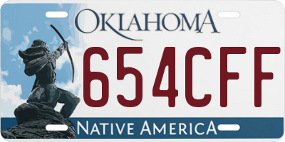 OK license plate 654CFF