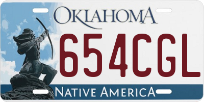 OK license plate 654CGL