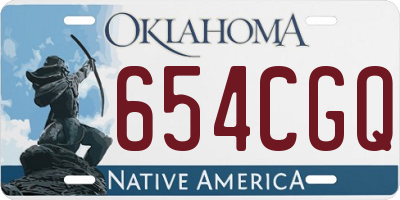 OK license plate 654CGQ