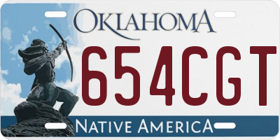 OK license plate 654CGT