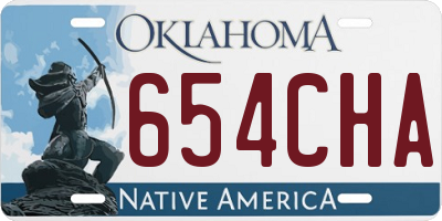 OK license plate 654CHA