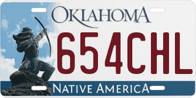 OK license plate 654CHL