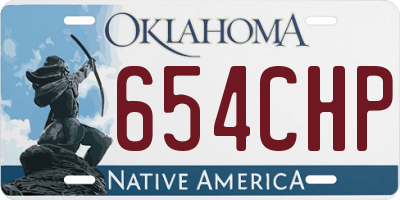 OK license plate 654CHP
