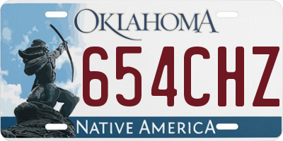 OK license plate 654CHZ