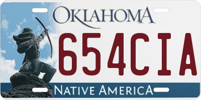 OK license plate 654CIA