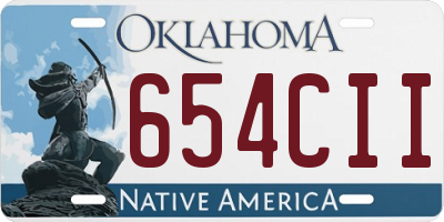 OK license plate 654CII