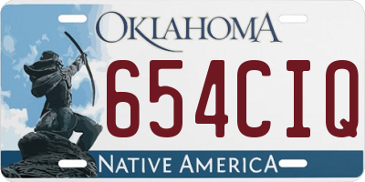 OK license plate 654CIQ