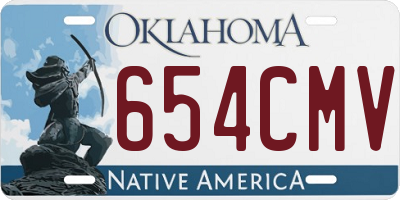 OK license plate 654CMV