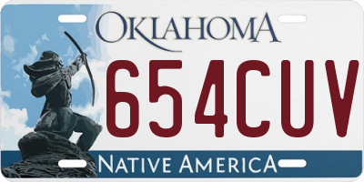 OK license plate 654CUV