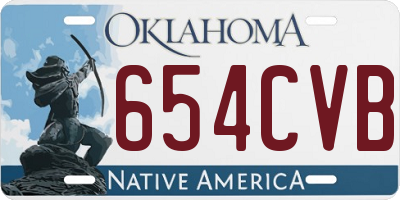 OK license plate 654CVB