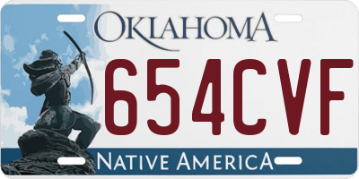OK license plate 654CVF