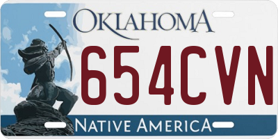 OK license plate 654CVN