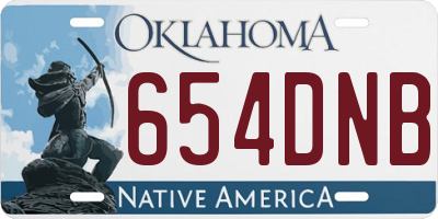 OK license plate 654DNB