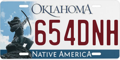 OK license plate 654DNH