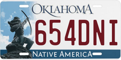 OK license plate 654DNI