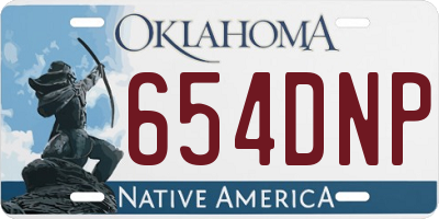 OK license plate 654DNP