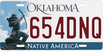 OK license plate 654DNQ