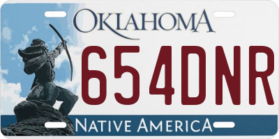OK license plate 654DNR