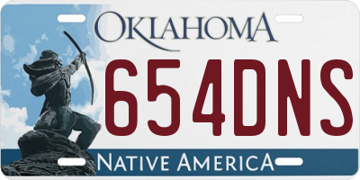 OK license plate 654DNS