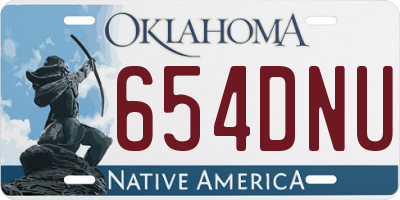 OK license plate 654DNU
