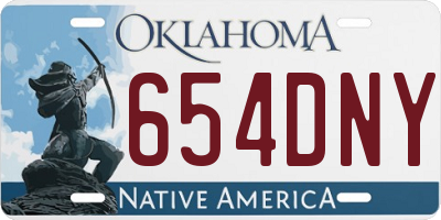 OK license plate 654DNY