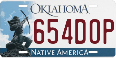 OK license plate 654DOP
