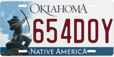 OK license plate 654DOY