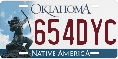 OK license plate 654DYC