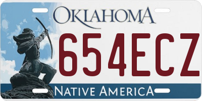 OK license plate 654ECZ