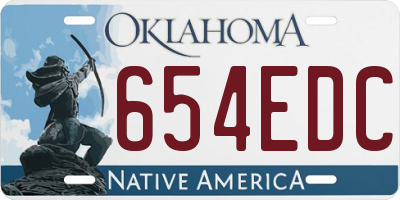 OK license plate 654EDC