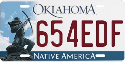 OK license plate 654EDF