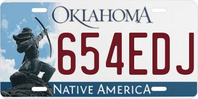 OK license plate 654EDJ