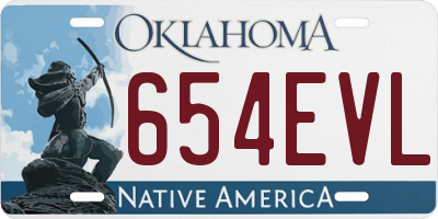 OK license plate 654EVL