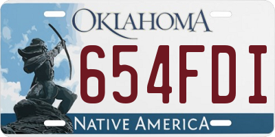 OK license plate 654FDI