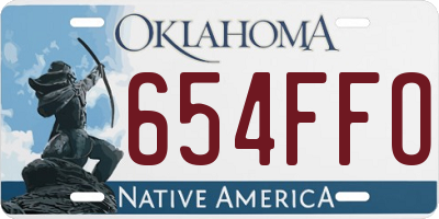 OK license plate 654FFO