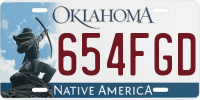 OK license plate 654FGD