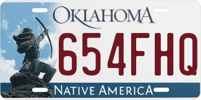 OK license plate 654FHQ